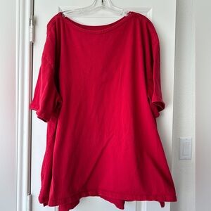 Woman Within Red Scoop Neck Short Sleeve Tee